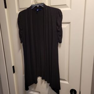 Apt. 9 Women's Black Short Rushed Sleeve Top